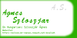 agnes szloszjar business card